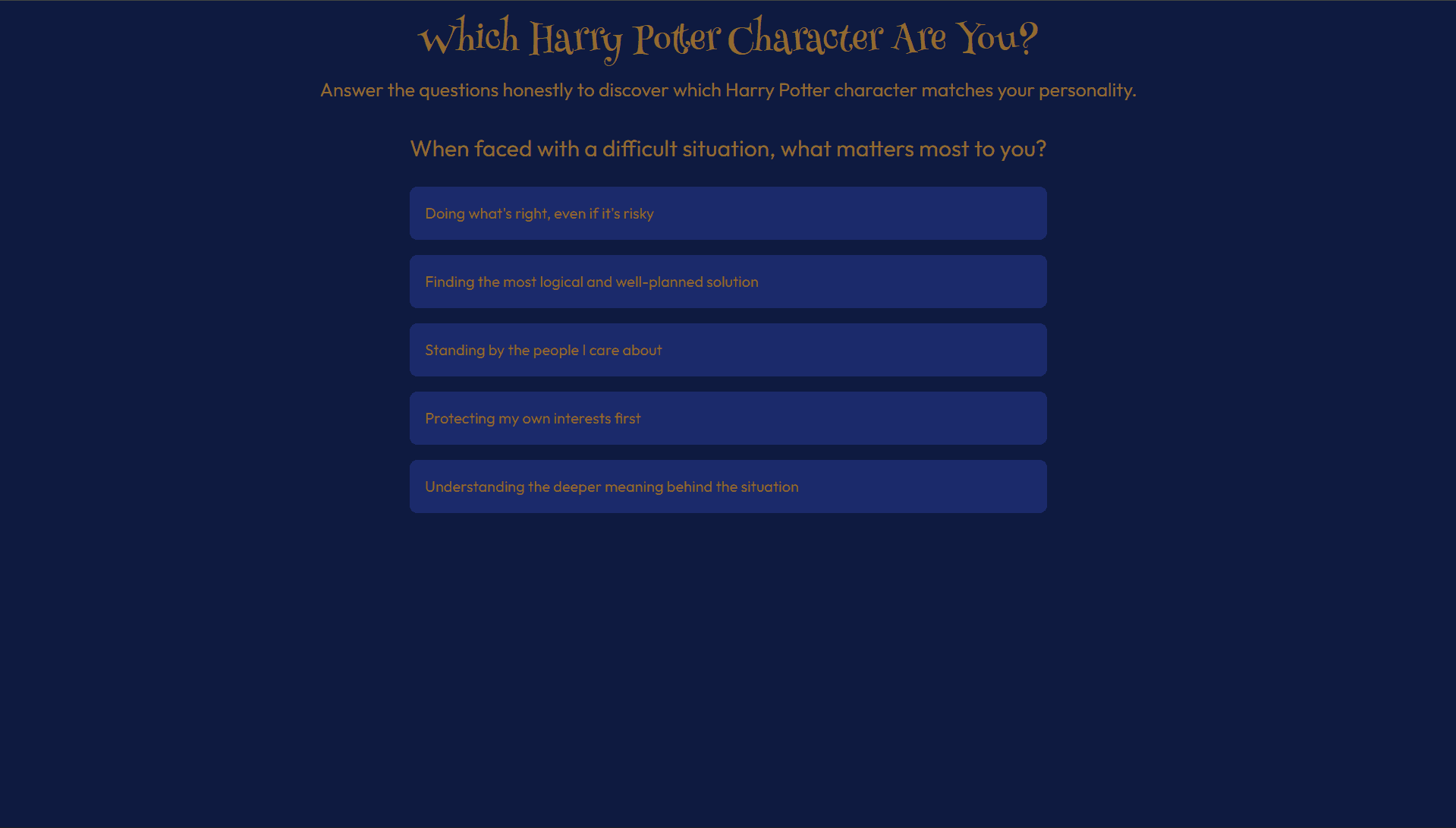 Which Harry Potter Character Are You?